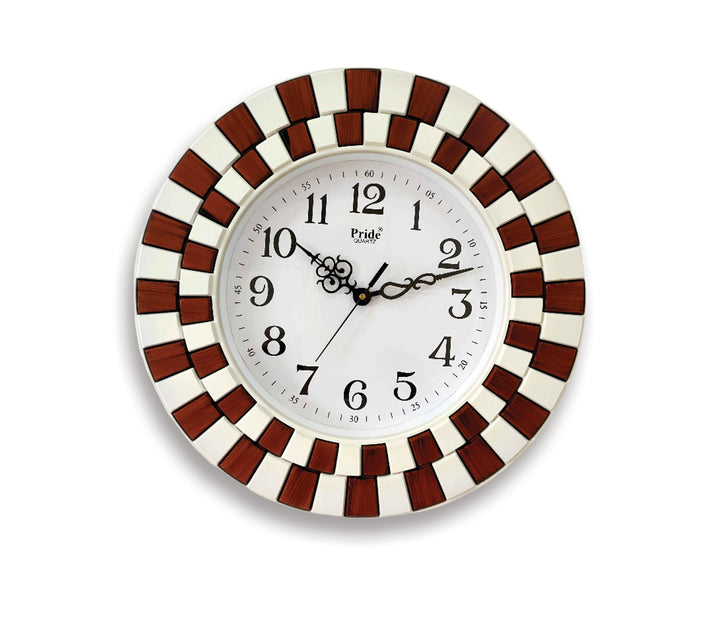Brown Round Wooden Texture Wall Clock