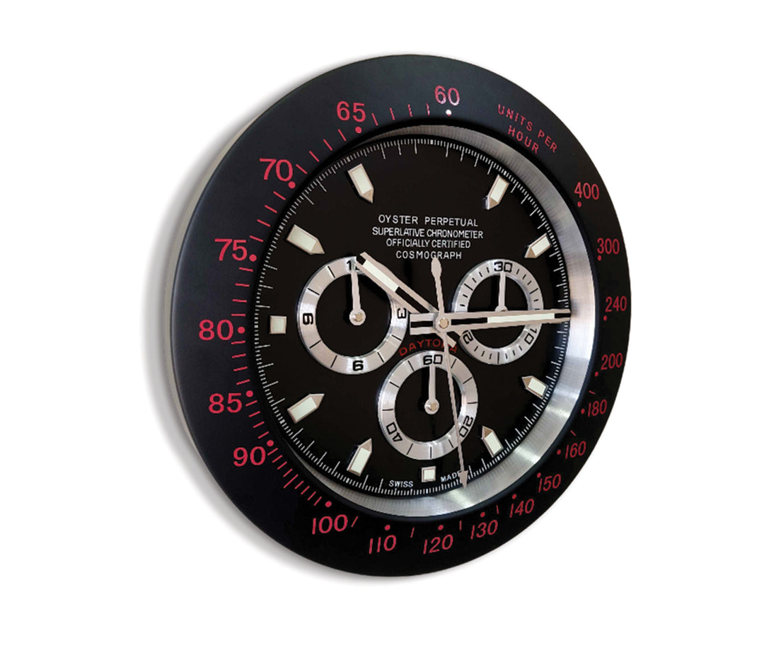 Luxury Black Chronograph Wall Clock
