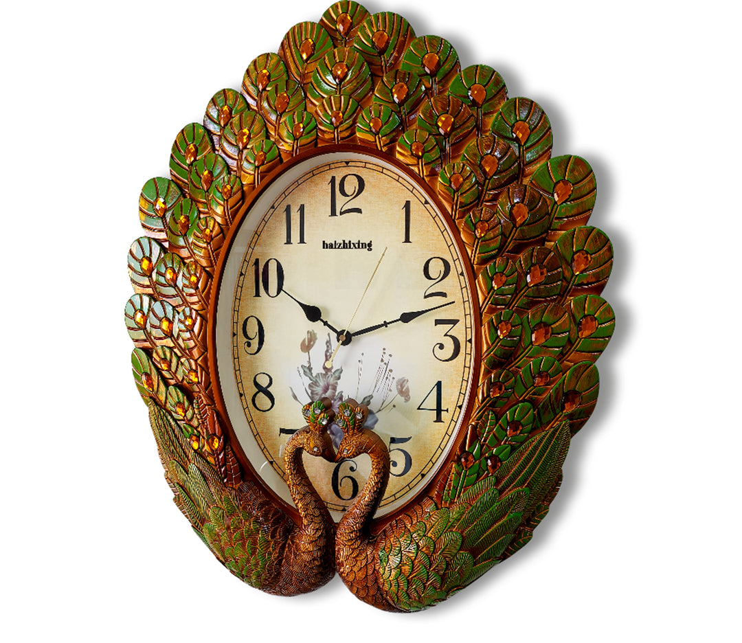 Elegant Designer Peacock Wall Clock