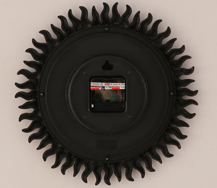 Medium Brown Sun Shaped Wall Clock