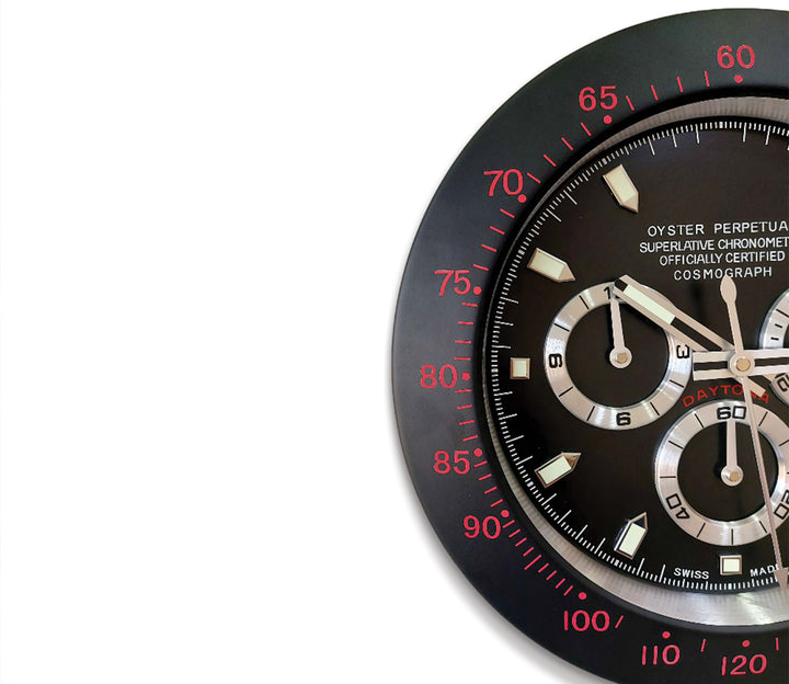 Luxury Black Chronograph Wall Clock
