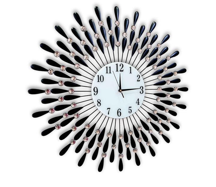 Striking 3D Royal Black Peacock Wall Clock
