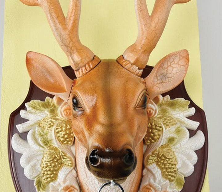 Large Dual-Sided Multicolor Reindeer Wall Clock