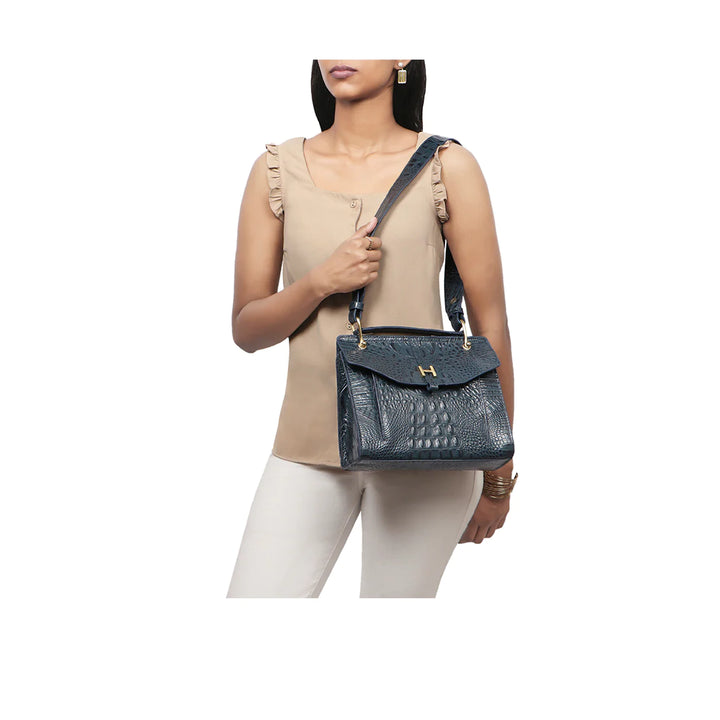 Tan Leather Satchel Bag | Effortlessly Stylish Baby Croco Satchel Bag