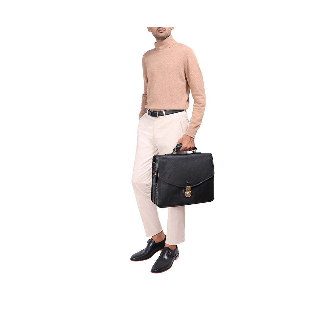 Men's Leather Briefcase, Multi-Compartment | Timeless Elegance Briefcase