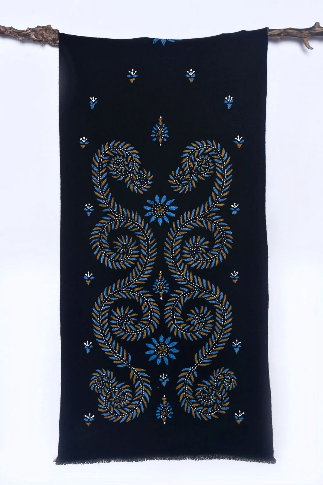 Black Cashmere Stole - Elegant & Versatile | Puma Handwoven Soft Cashmere Stole - Black