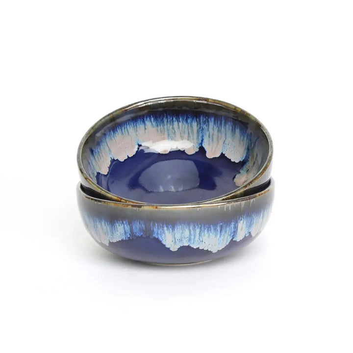 Blue Ceramic Serving Bowl Set | Handmade Ceramic Serving Bowl Set of 2 - Blue