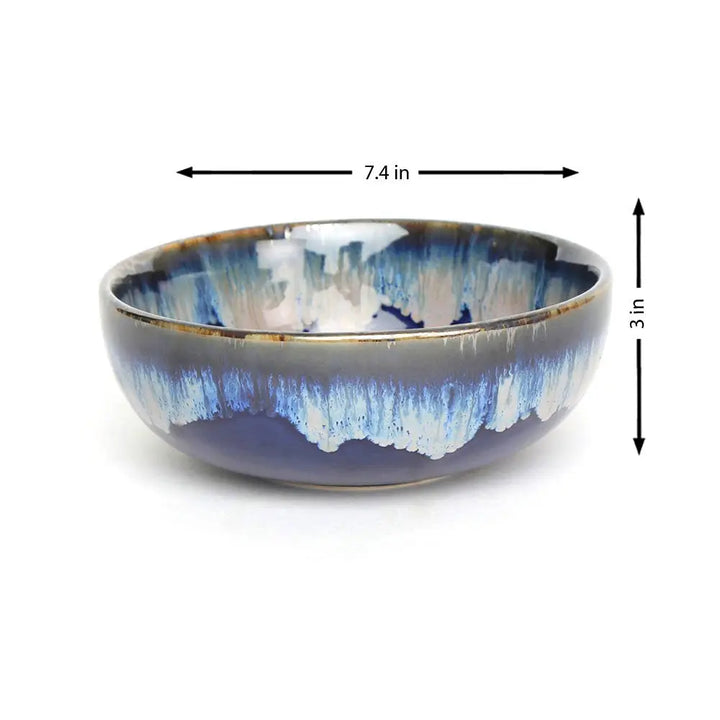 Blue Ceramic Serving Bowl Set | Handmade Ceramic Serving Bowl Set of 2 - Blue