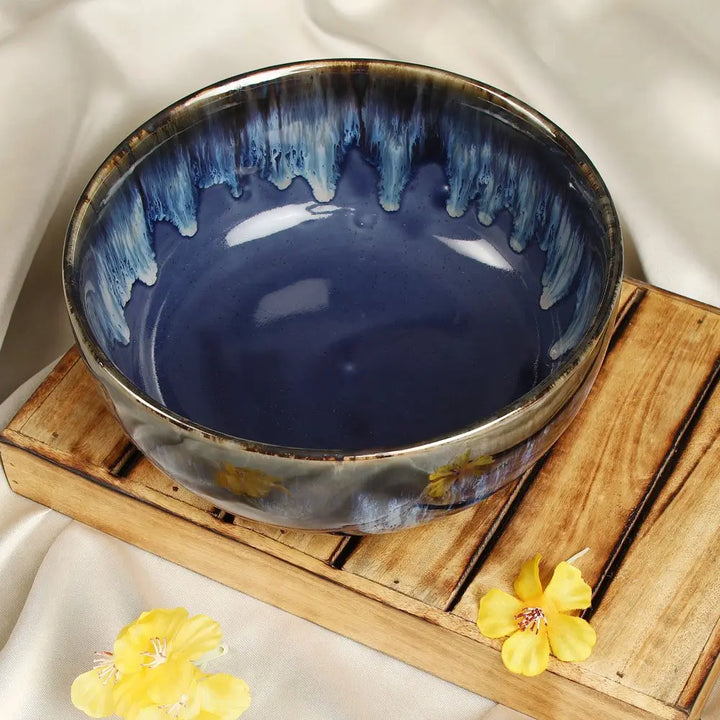 Ceramic Serving Bowls, Blue, Dishwasher Safe | Handmade Ceramic Large Serving Bowl - Blue