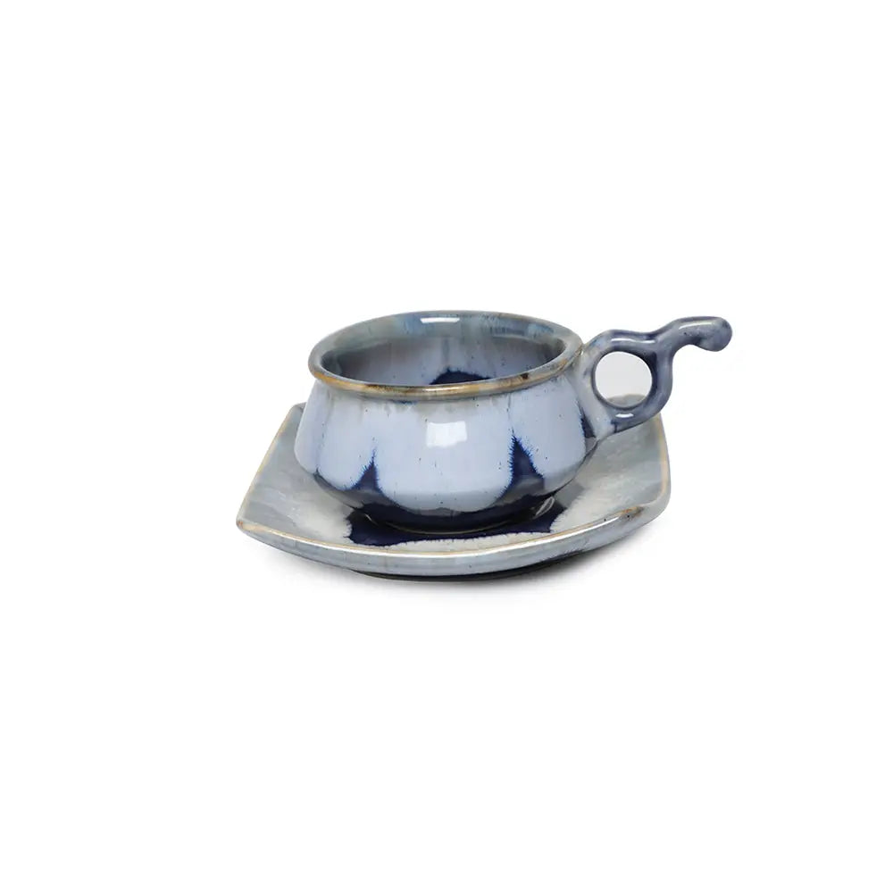 Deep Blue Ceramic Cup & Saucer | Exquisite Ceramic Cup and Saucer - Deep Blue