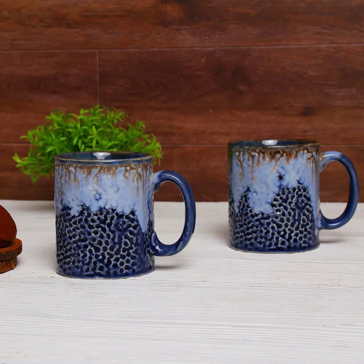 Blue Speckled Ceramic Coffee Mug | Elegance Speckled Ceramic Coffee Mug - Blue