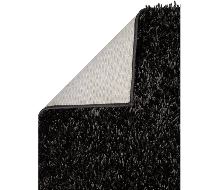 Black Shaggy Bedside Runner