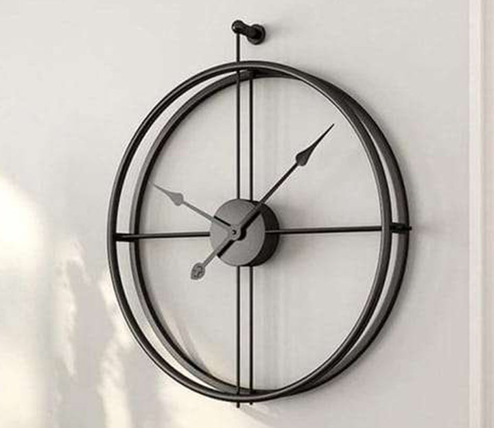 Large Black Metal Wall Clock