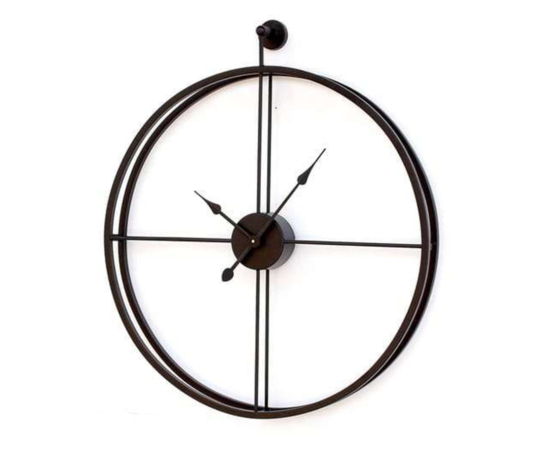 Large Black Metal Wall Clock