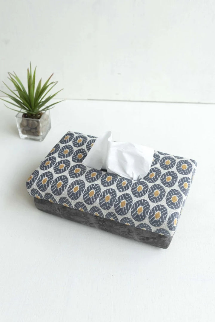 Handwoven Cotton Tissue Box | Caim - Hand Woven Tissue Box - Multi Color