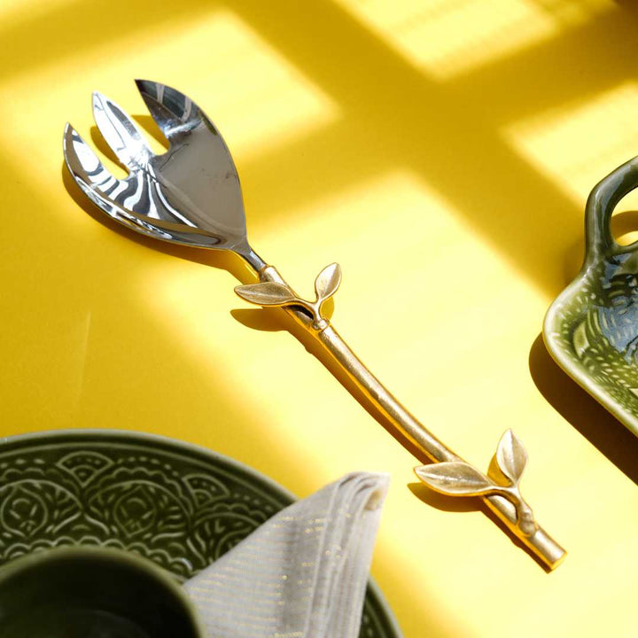 Gold Serving Spoon Set - 2 Pieces | Luxurious Gold Serving Spoon Set of 2