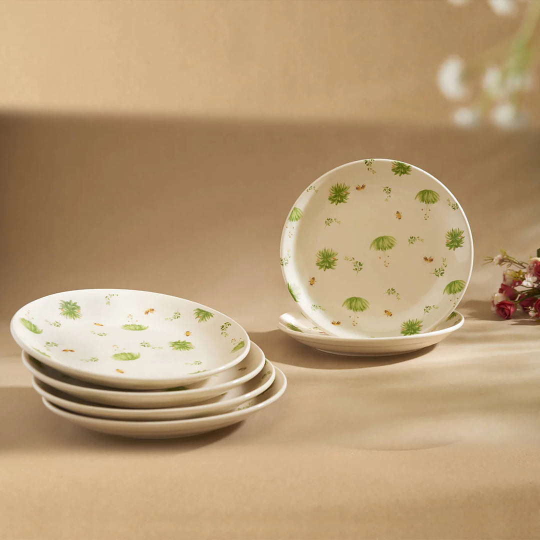 10 Colorful Floral Ceramic Dinner Plate Set | Handmade Floral Ceramic Dinner Plate Set - Multi Color