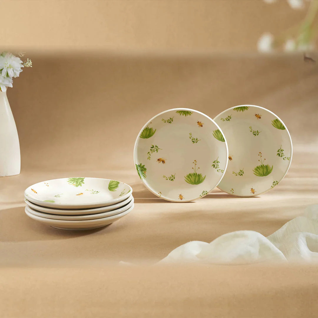 Handmade Multi-Color Ceramic Plates | Handmade Ceramic Quarter Plate Set - Multi Color