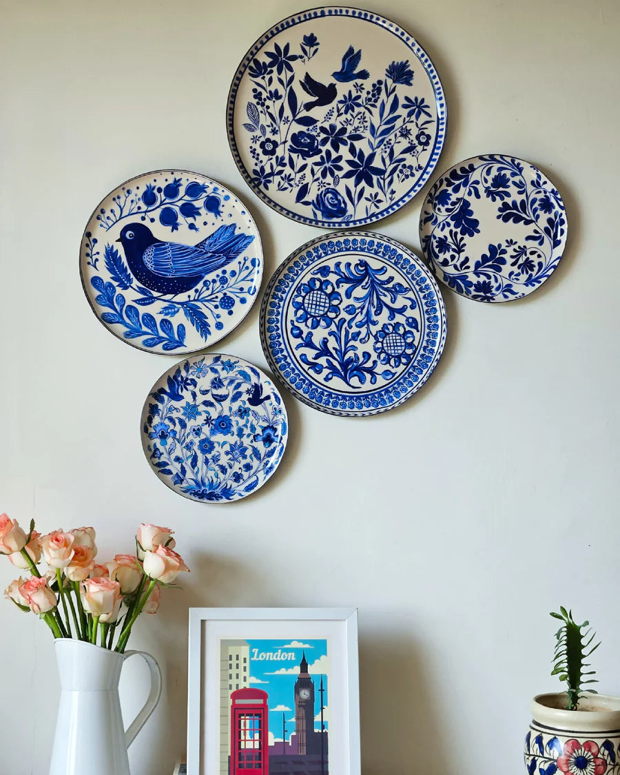 5 Delft Artistic Wall Plates | Artistic Wall Plates Set of 5