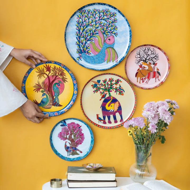 5 Handcrafted Art Wall Plates | Handcrafted Wall Plates Set of 5