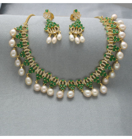 White Pearl Necklace | Graceful Radiance 1 Line Pearl Necklace