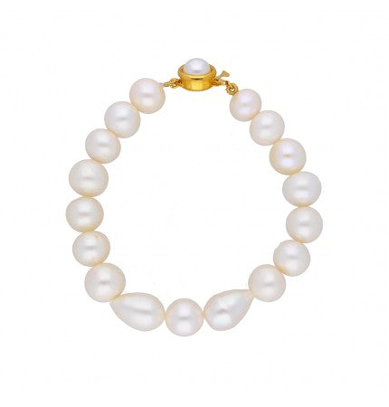 White Pearl Bracelet | Pure Elegance Single Line Bracelet