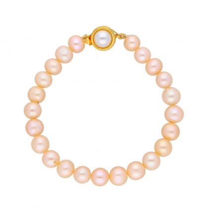 Pink Pearl Bracelet | Pink Blossom Single Line Bracelet