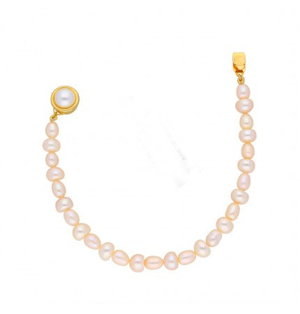 Peach Pearl Bracelet | Peach Blossom Single Line Bracelet