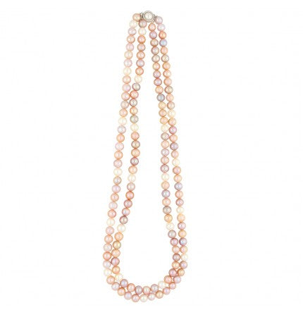 Multi Color Freshwater Pearl Necklace | Dazzling Spectrum - 2 Line Multi Color Necklace