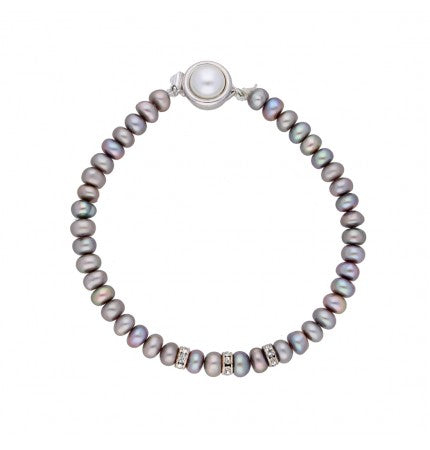 Gray Pearl Bracelet | Radiant Solitude Pearl Bracelet