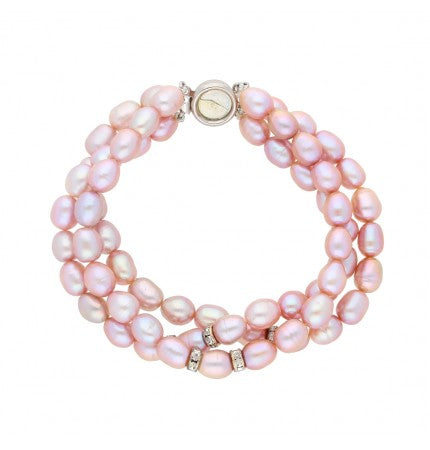 Pink 3-String Pearl Bracelet | Pink Elegance 3-String Pearl Bracelet