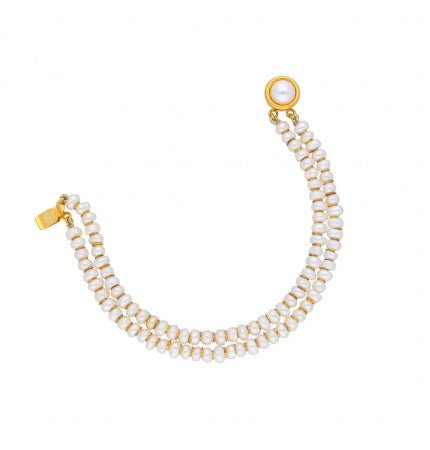 White 2-String Pearl Bracelet | Twin Harmony Pearl Bracelet