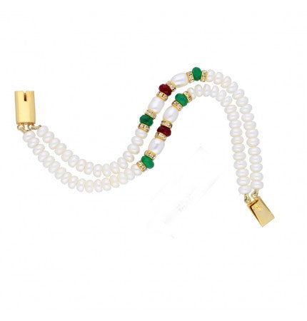 White Pearl Bracelet | Dazzling Spectrum Pearl Bracelet
