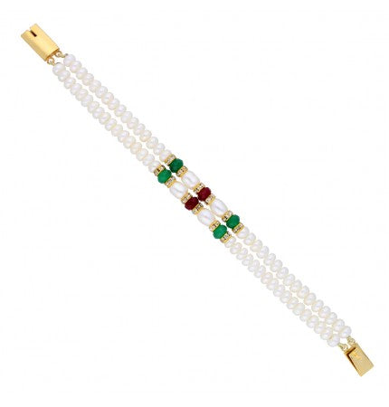 White Pearl Bracelet | Dazzling Spectrum Pearl Bracelet