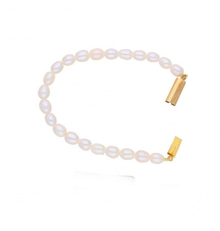 White Oval Pearl Bracelet | Elegance Pearl Bracelet