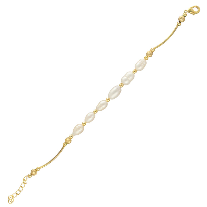 White Single Line Pearl Bracelet | Timeless Pearl Line Bracelet