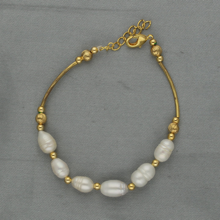 White Single Line Pearl Bracelet | Timeless Pearl Line Bracelet