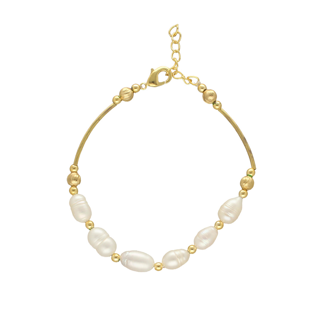 White Single Line Pearl Bracelet | Timeless Pearl Line Bracelet