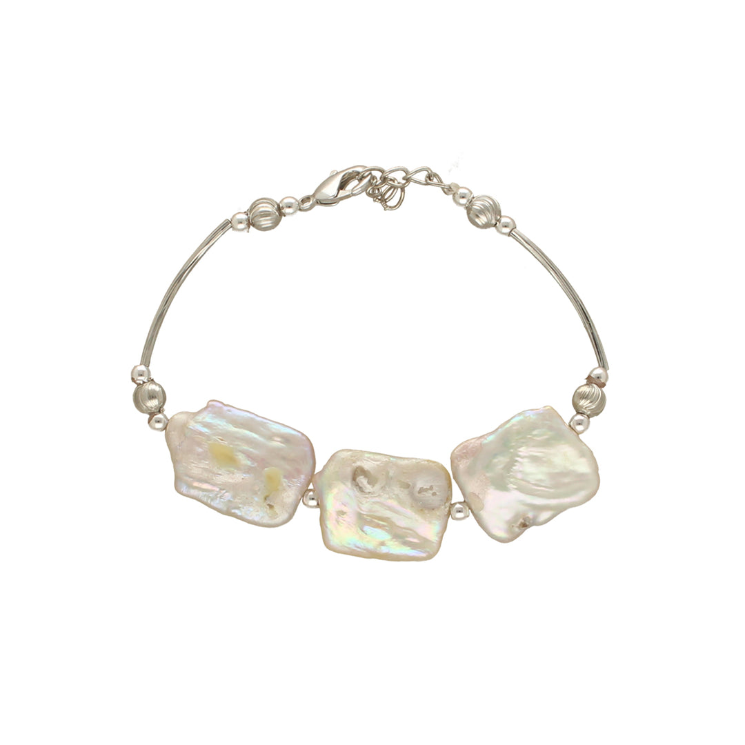 White Tumble Pearl Bracelet | Timeless Elegance - Single Strand Pearl Bracelet
