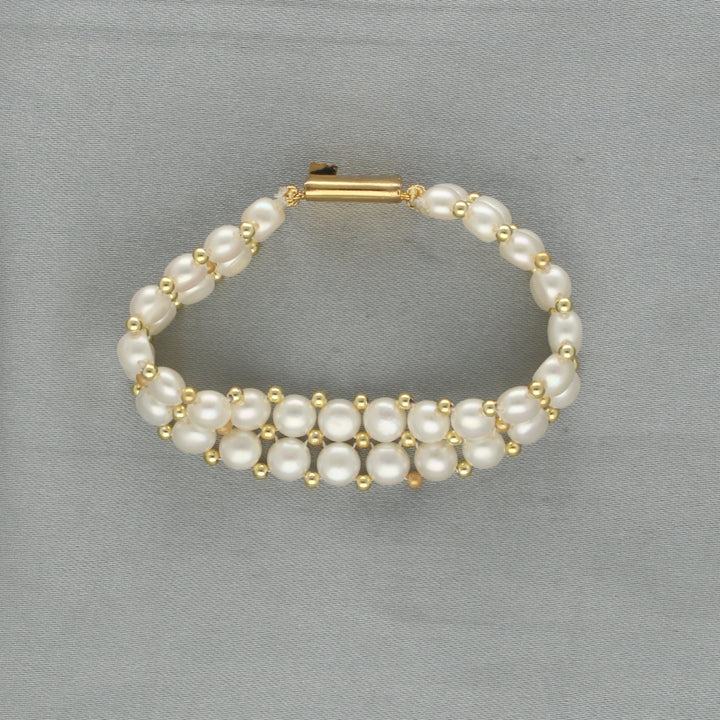 White 2-String Pearl Bracelet | Dual Strand Pearl Bracelet