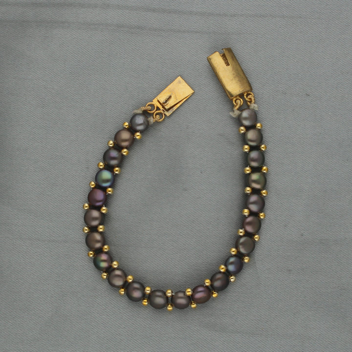 Gray Flat Pearl Bracelet | Classic Pearl Strand Bracelet