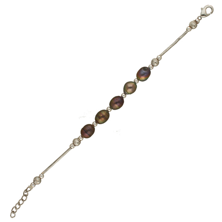Gray Oval Pearl Bracelet | Pearl Harmony Bracelet