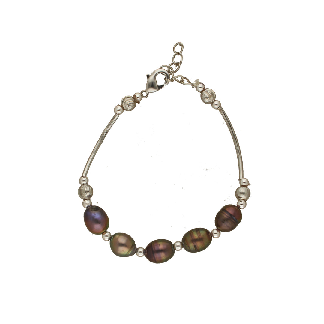 Gray Oval Pearl Bracelet | Pearl Harmony Bracelet