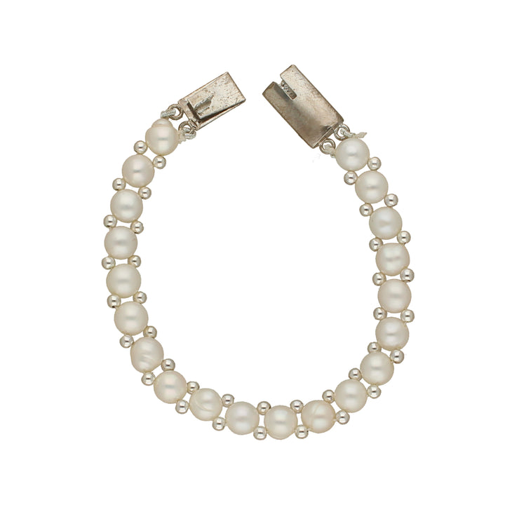 White Flat Pearl Bracelet | Elegant Pearl Line Bracelet