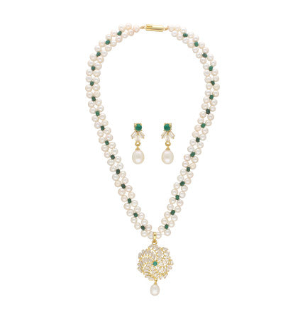 White Freshwater Pearl Necklace Set | Enchanting Elegance Pearl Set