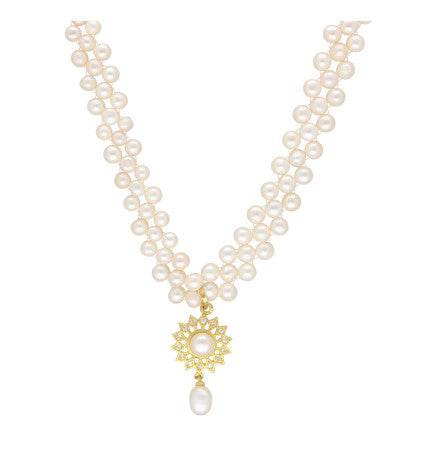 White Pearl Necklace Set | Graceful Harmony Pearl Set