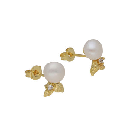 White Pearl Button Earrings | Endless Charm Pearl Earrings