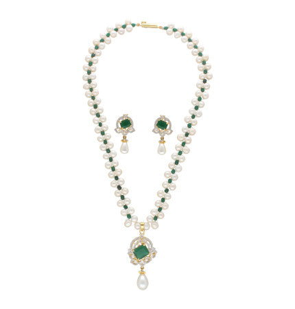 White Pearl Necklace, 18-20 Inches | Radiant Reverie Pearl Ensemble