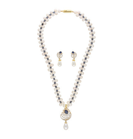Drop Pearl Necklace Set - 5-6MM Button Pearls | Radiant Elegance - Soul's Delight White Drop Pearl Set