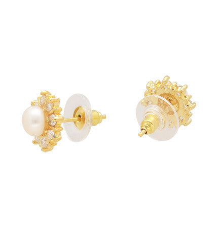 White Pearl Stud Earrings | Timeless Grace Pearl Stud Earrings
